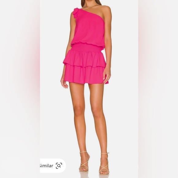 Amanda Uprichard One Shoulder Pink McKinley Dress Size Large - Picture 1 of 12